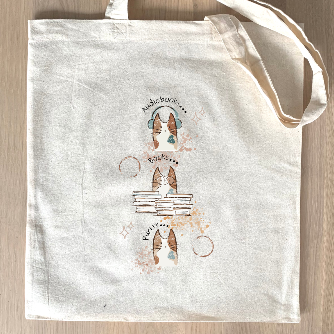 Tote bag Reading Cat