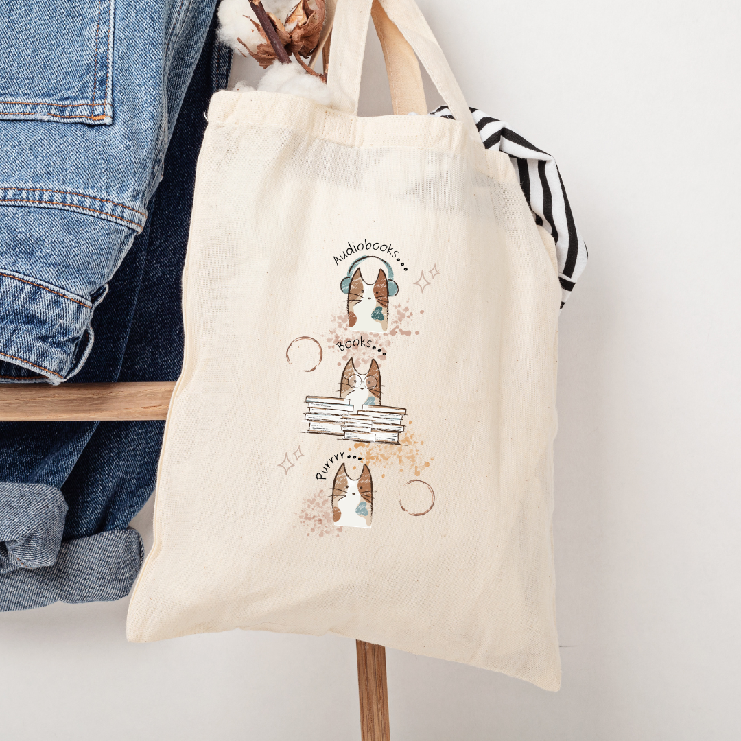 Tote bag Reading Cat