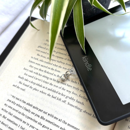 E-reader dust plug silver stone
