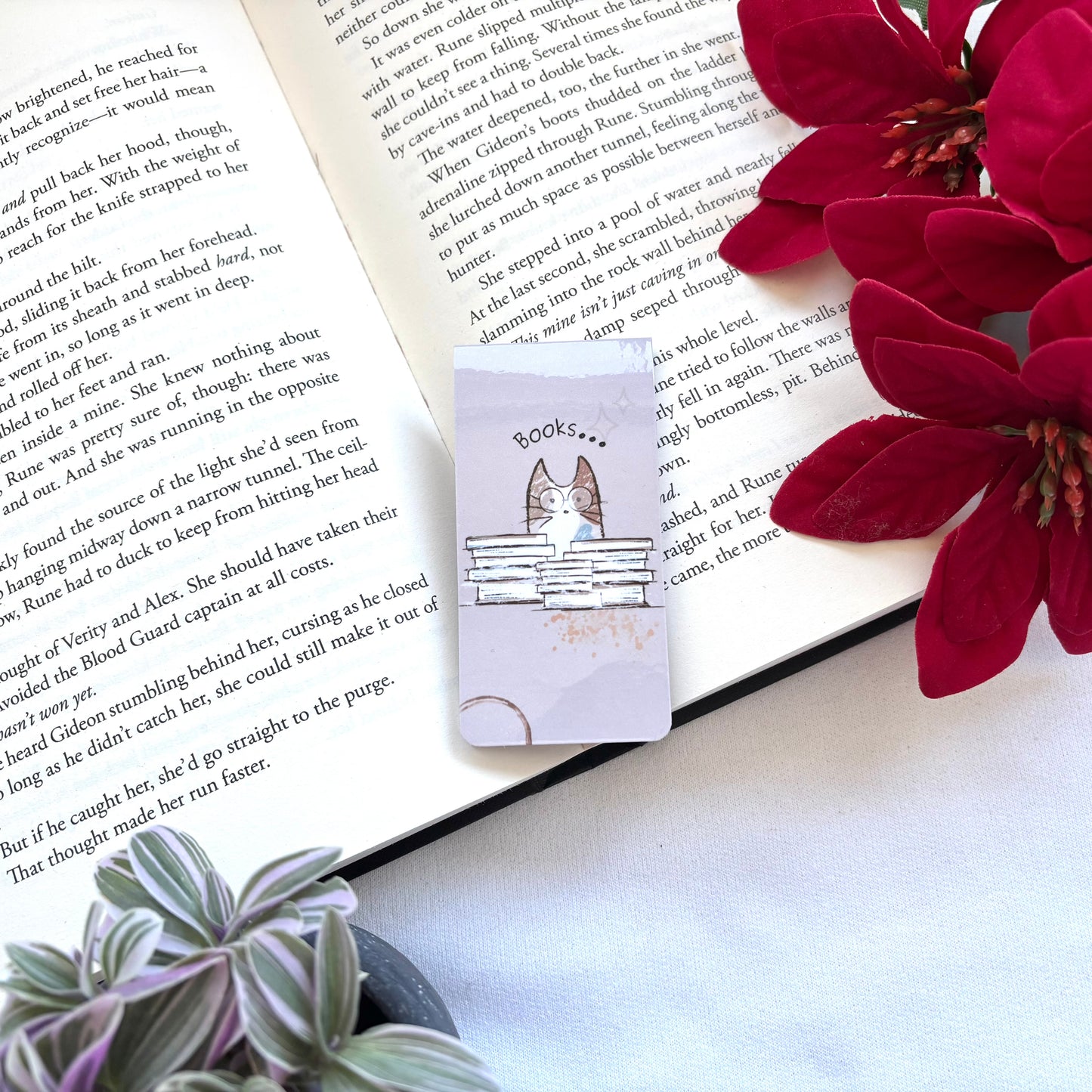 Magnetische boekenlegger Reading Cat