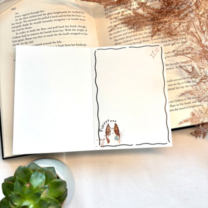 Bookish Wenskaart Reading Cat