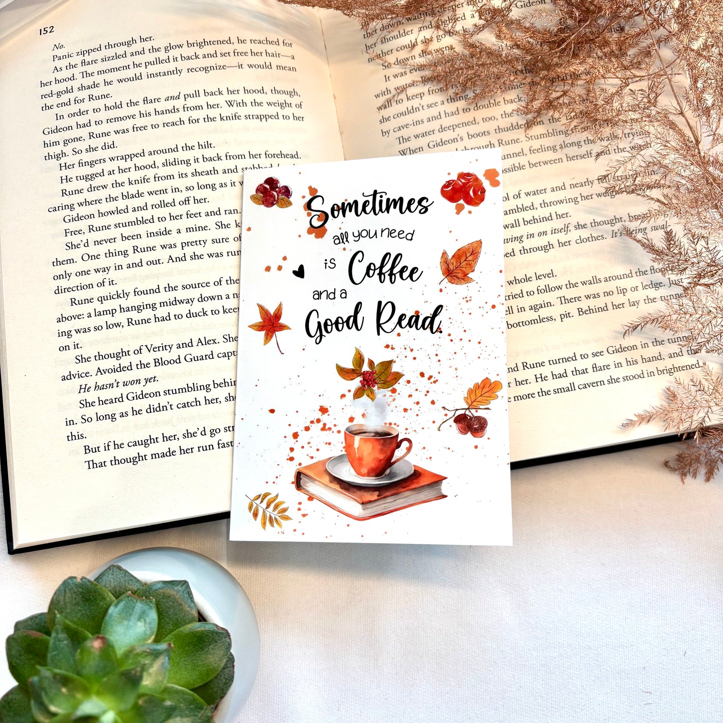 Bookish Wenskaart Cozy Fall