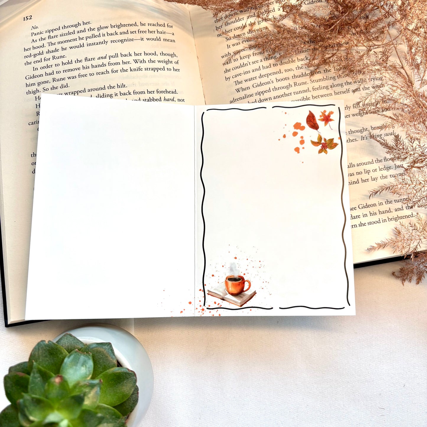 Bookish Wenskaart Cozy Fall